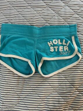 *Vintage * Hollister Teal Terry Casual Shorts with White Trim